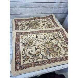 PAIR Ralph Lauren Northern Cape tapestry standard Zip pillow shams Double Sided